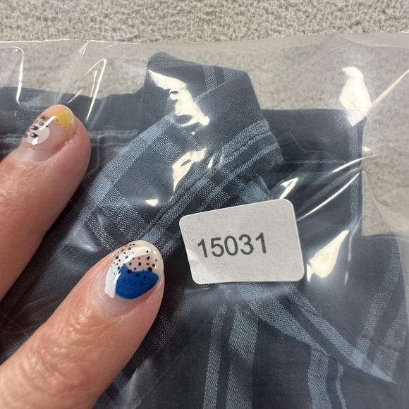 Fjallraven Ovik Lite Shirt Mens Large Blue Plaid Short Sleeve Button Up Outdoor - Picture 11 of 11